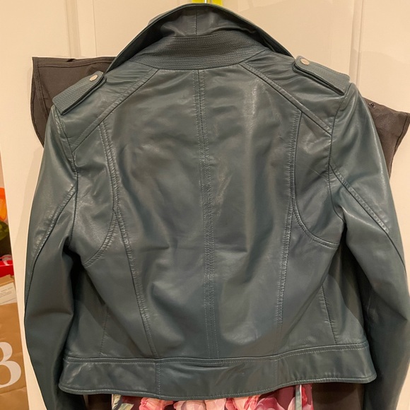 Deep Teal Italian Leather jacket - Picture 5 of 6